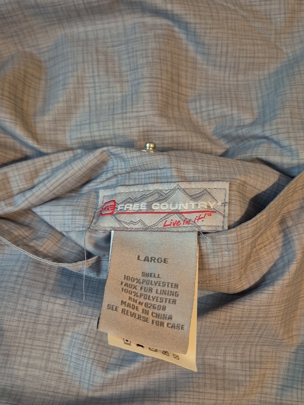 Free Country Woman's Light Gray Plaid Raincoat Jacket